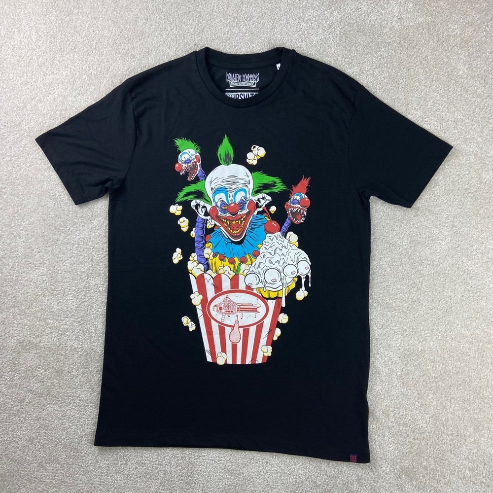 RSVLTS Killer Klowns From Outer Space Mens S Black Popcorn Graphic T-Shirt